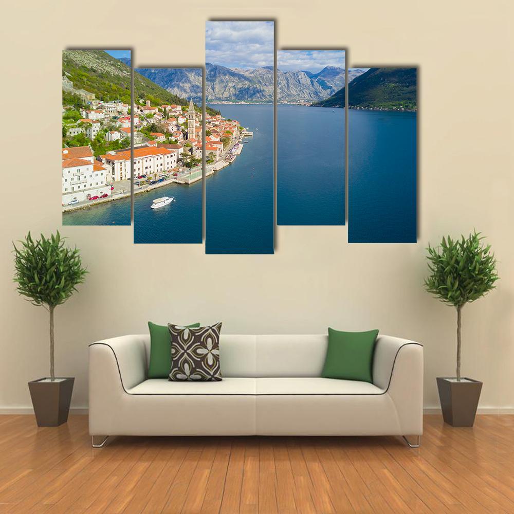Beautiful City Near The Sea Canvas Wall Art-5 Pop-Gallery Wrap-47" x 32"-Tiaracle