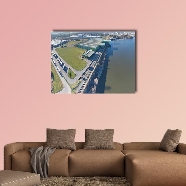 Turnaround Harbour Of Krefeld Canvas Wall Art-1 Piece-Gallery Wrap-48" x 32"-Tiaracle