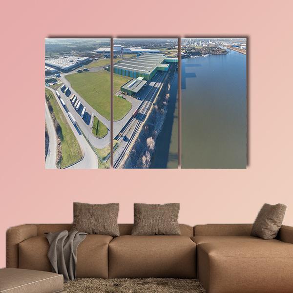 Turnaround Harbour Of Krefeld Canvas Wall Art-3 Horizontal-Gallery Wrap-25" x 16"-Tiaracle