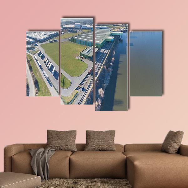 Turnaround Harbour Of Krefeld Canvas Wall Art-4 Pop-Gallery Wrap-50" x 32"-Tiaracle