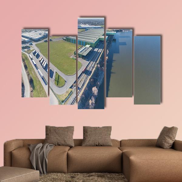 Turnaround Harbour Of Krefeld Canvas Wall Art-5 Pop-Gallery Wrap-47" x 32"-Tiaracle