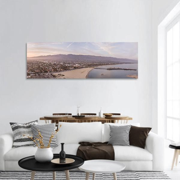 Top View Of Sea Beach Panoramic Canvas Wall Art-3 Piece-25" x 08"-Tiaracle