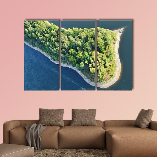 Aerial View Of Coast Canvas Wall Art-3 Horizontal-Gallery Wrap-37" x 24"-Tiaracle