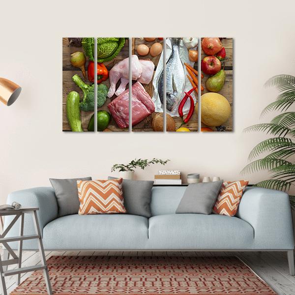 Various Paleo Diet Canvas Wall Art-5 Horizontal-Gallery Wrap-22" x 12"-Tiaracle
