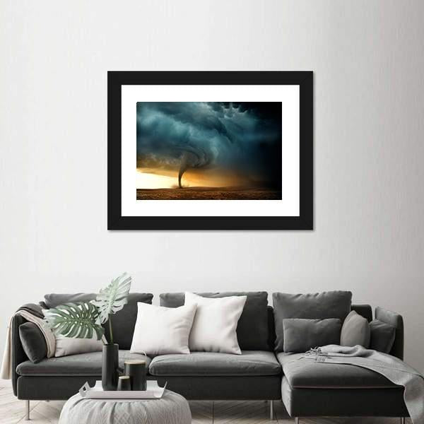 Tornado Forming A Supercell Canvas Wall Art-1 Piece-Framed Print-20" x 16"-Tiaracle