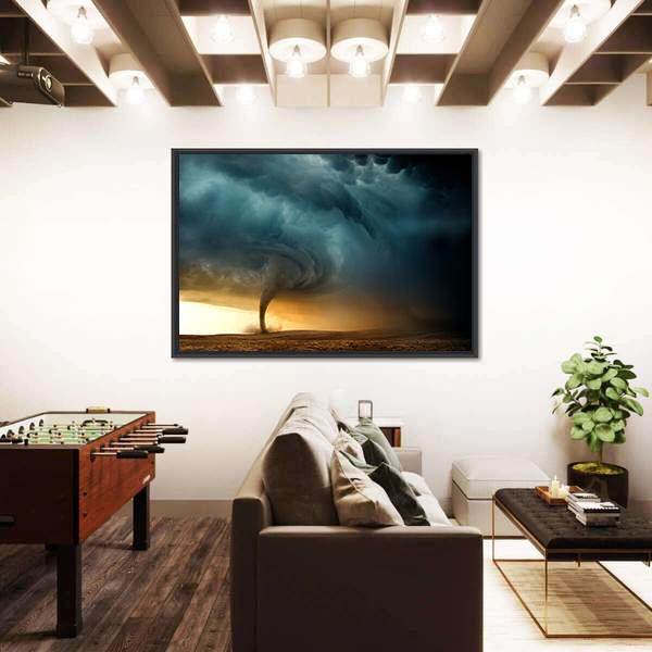 Tornado Forming A Supercell Canvas Wall Art-3 Horizontal-Gallery Wrap-25" x 16"-Tiaracle