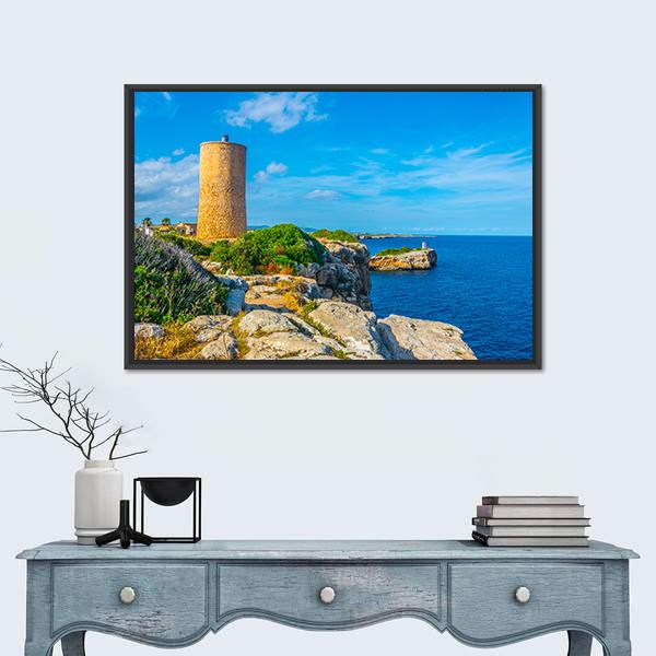 Torre del Serral dels Falcons Canvas Wall Art-3 Horizontal-Gallery Wrap-25" x 16"-Tiaracle