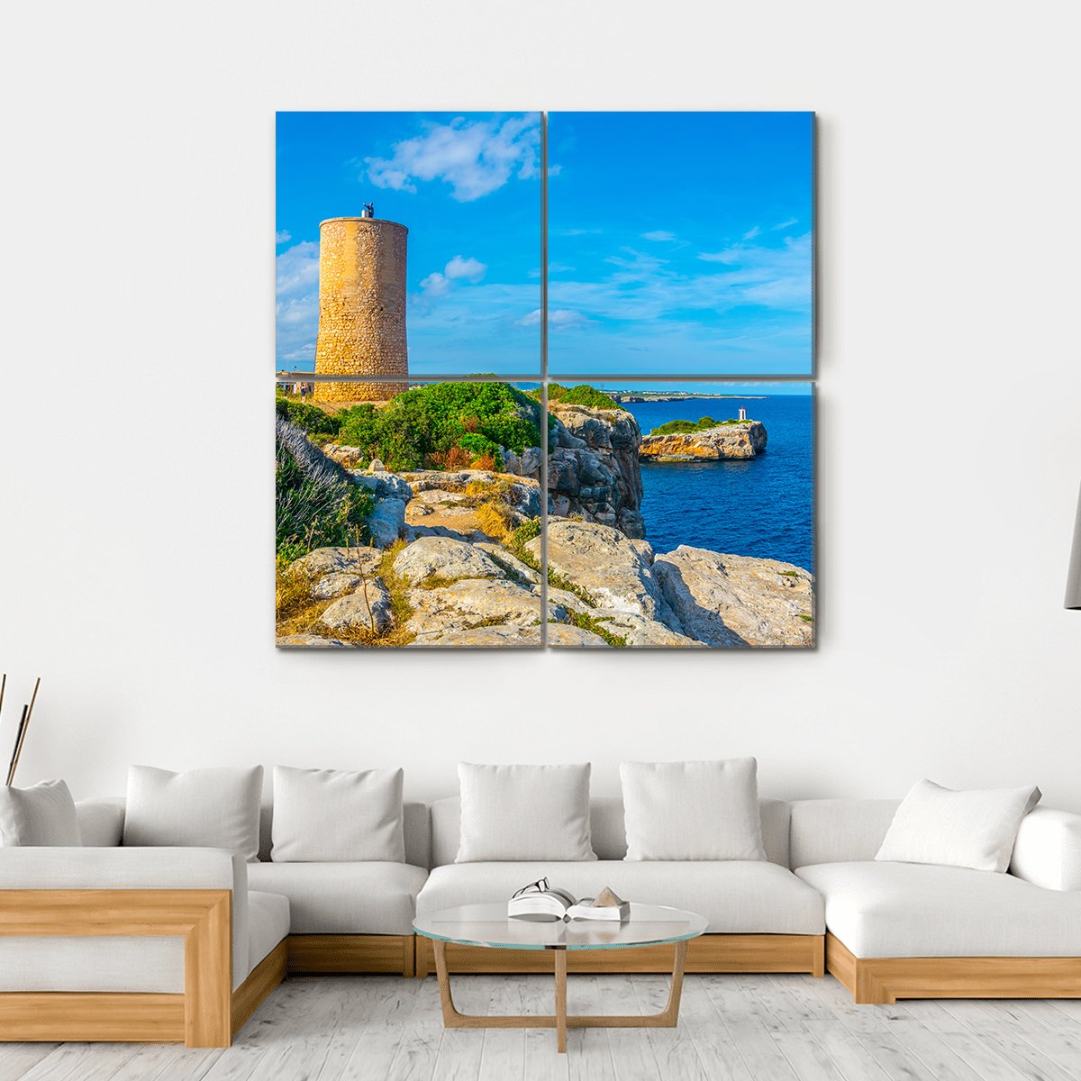 Torre del Serral dels Falcons Canvas Wall Art-4 Square-Gallery Wrap-17" x 17"-Tiaracle