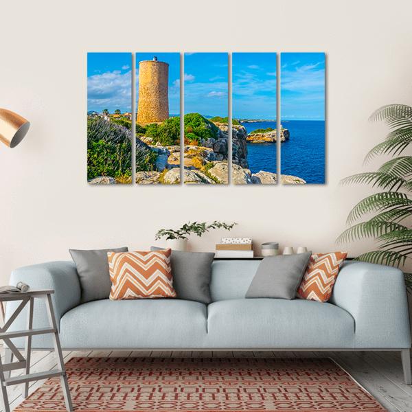 Torre del Serral dels Falcons Canvas Wall Art-5 Horizontal-Gallery Wrap-22" x 12"-Tiaracle
