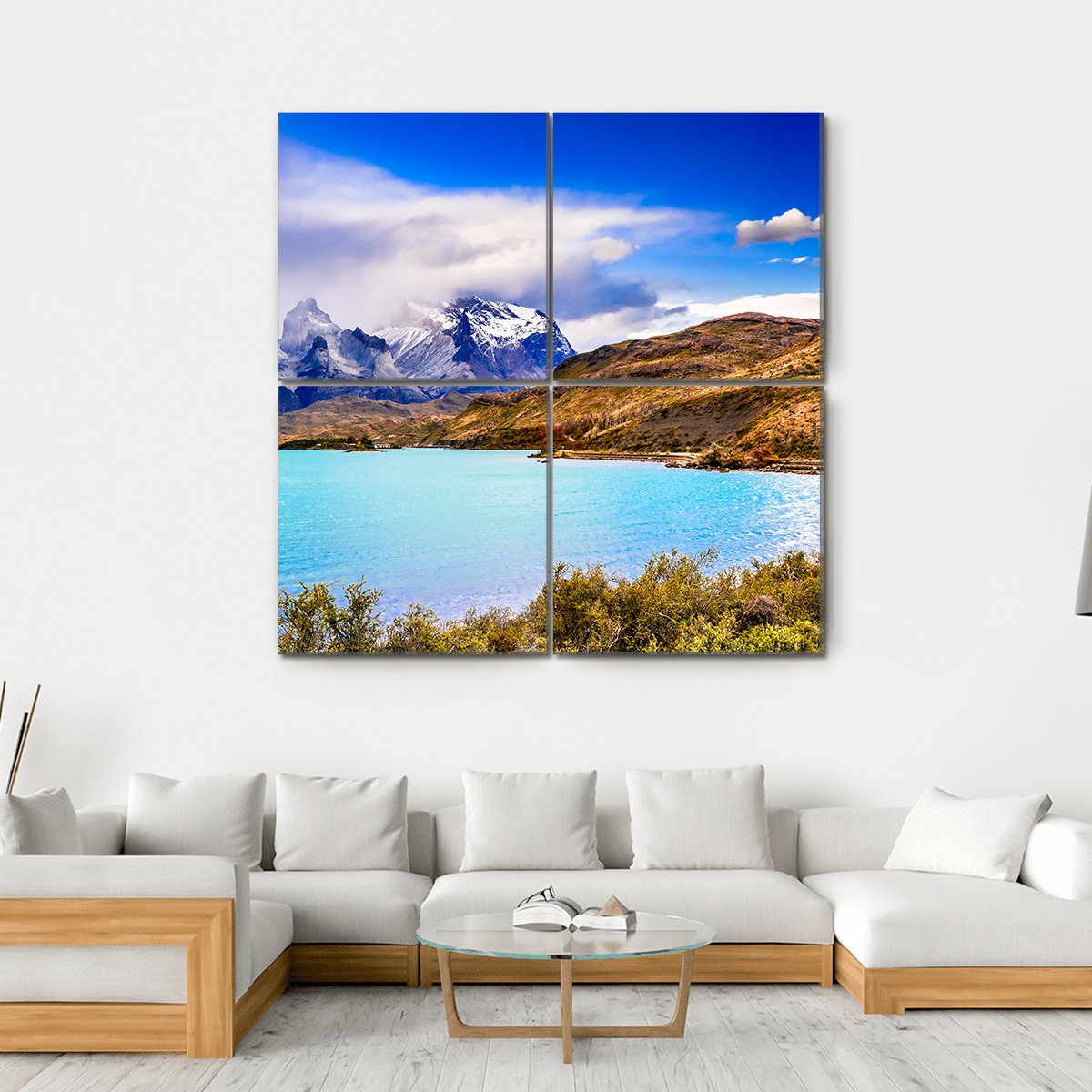 Torres Del Paine Chile Canvas Wall Art-4 Square-Gallery Wrap-17" x 17"-Tiaracle