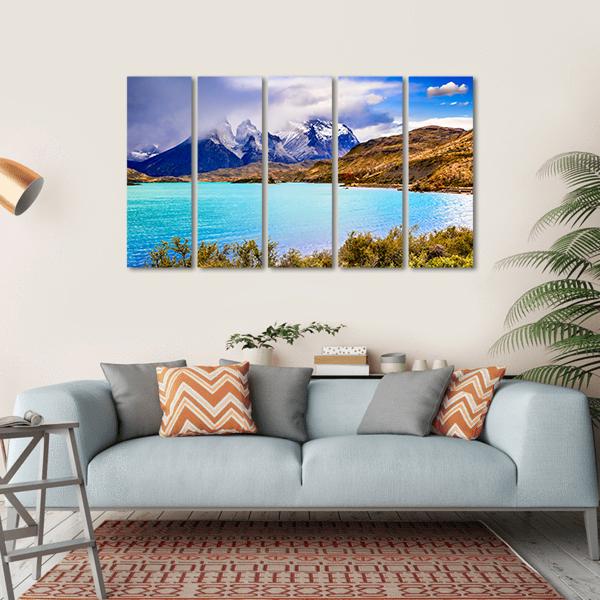 Torres Del Paine Chile Canvas Wall Art-5 Horizontal-Gallery Wrap-22" x 12"-Tiaracle