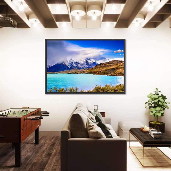 Torres Del Paine Chile Canvas Wall Art-5 Horizontal-Gallery Wrap-22" x 12"-Tiaracle