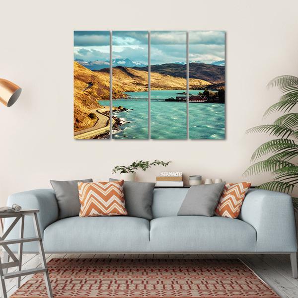 Torres del Paine In Chile Canvas Wall Art-4 Horizontal-Gallery Wrap-34" x 24"-Tiaracle