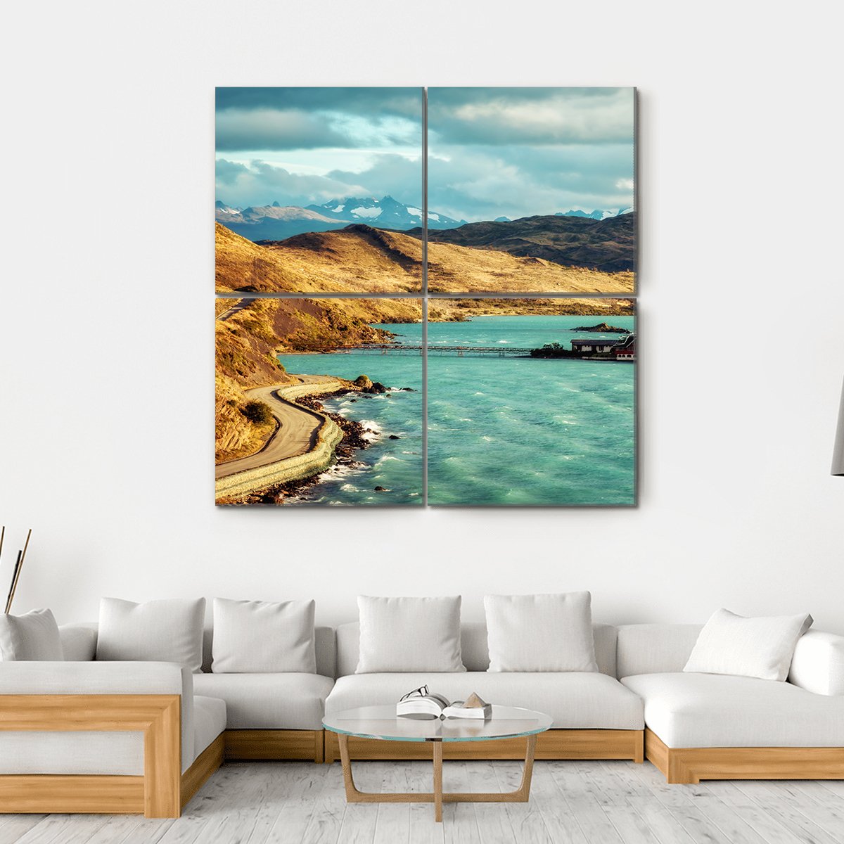 Torres del Paine In Chile Canvas Wall Art-4 Square-Gallery Wrap-17" x 17"-Tiaracle
