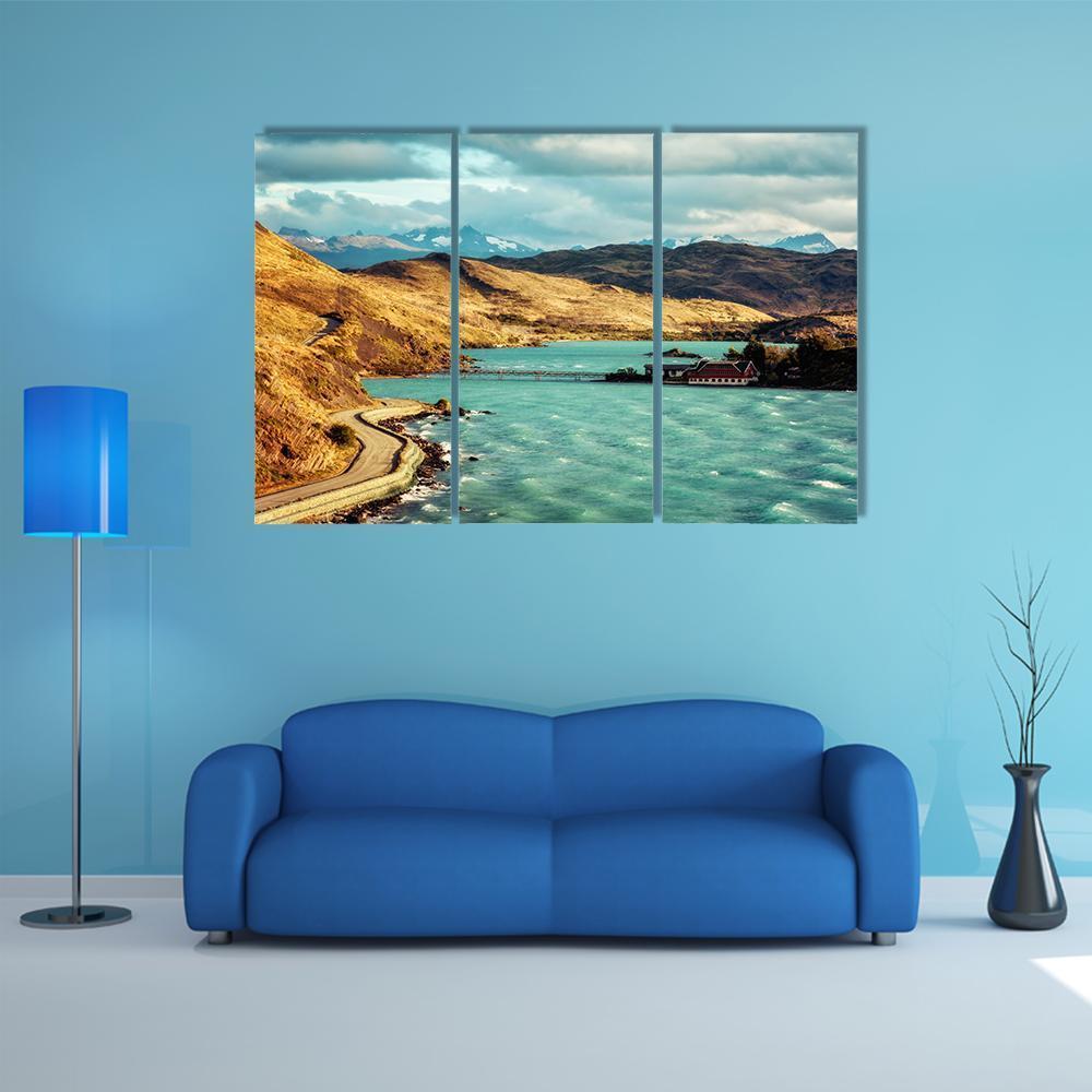 Torres del Paine In Chile Canvas Wall Art-3 Horizontal-Gallery Wrap-37" x 24"-Tiaracle