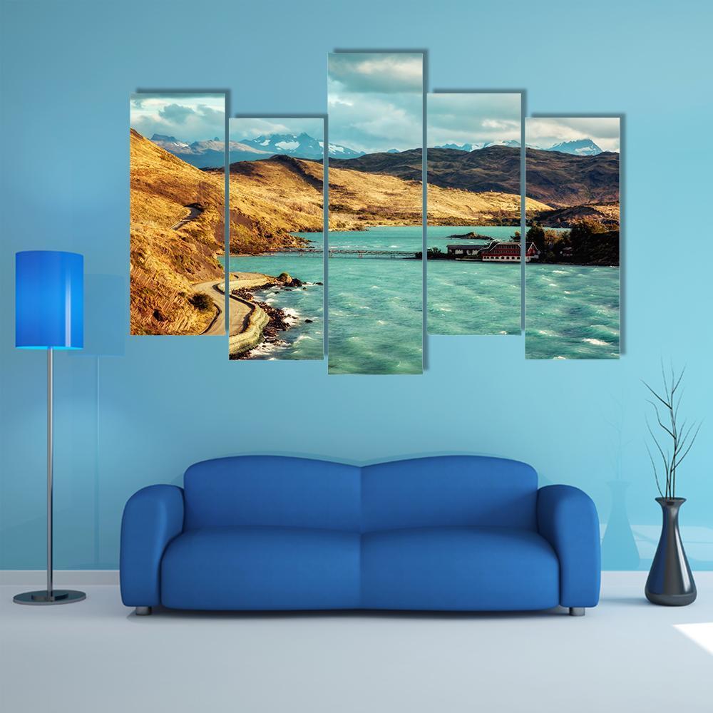 Torres del Paine In Chile Canvas Wall Art-5 Pop-Gallery Wrap-47" x 32"-Tiaracle