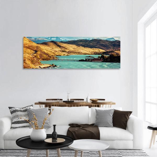 Torres del Paine In Chile Panoramic Canvas Wall Art-3 Piece-25" x 08"-Tiaracle