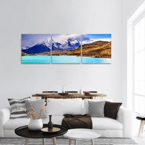 Torres Del Paine Chile Panoramic Canvas Wall Art-3 Piece-25" x 08"-Tiaracle