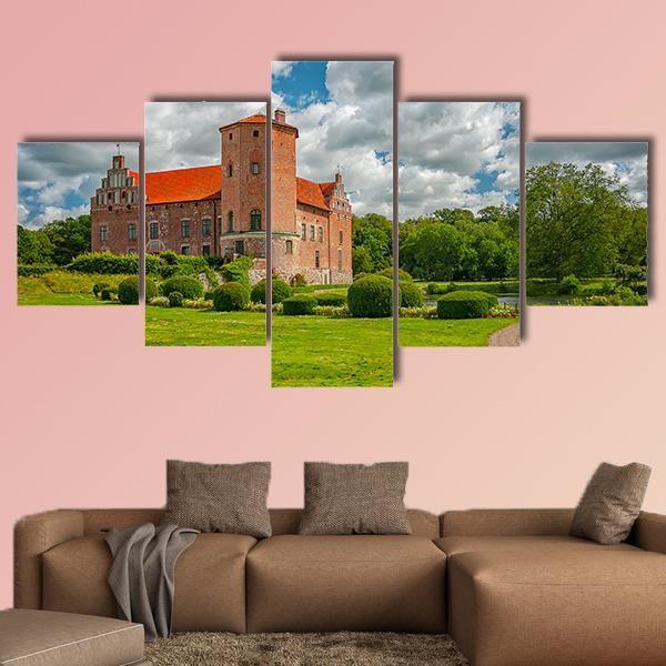 Torup Castle In Sweden Canvas Wall Art-4 Pop-Gallery Wrap-50" x 32"-Tiaracle