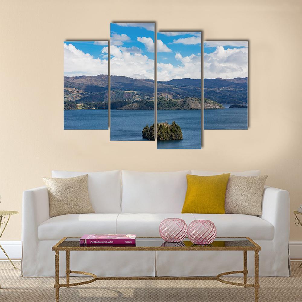 Tota Lake In Boyaca Canvas Wall Art-4 Pop-Gallery Wrap-50" x 32"-Tiaracle