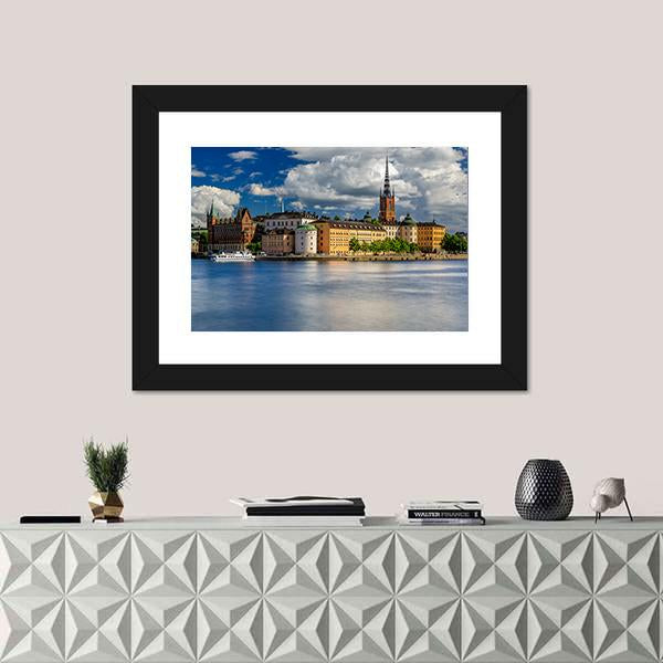 Tourist Ferry On Lake Malaren Canvas Wall Art-3 Horizontal-Gallery Wrap-25" x 16"-Tiaracle