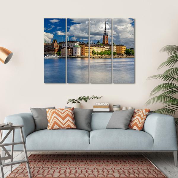 Tourist Ferry On Lake Malaren Canvas Wall Art-4 Horizontal-Gallery Wrap-34" x 24"-Tiaracle