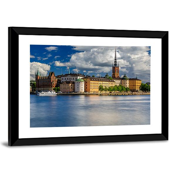 Tourist Ferry On Lake Malaren Canvas Wall Art-3 Horizontal-Gallery Wrap-25" x 16"-Tiaracle