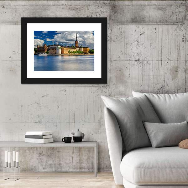 Tourist Ferry On Lake Malaren Canvas Wall Art-3 Horizontal-Gallery Wrap-25" x 16"-Tiaracle