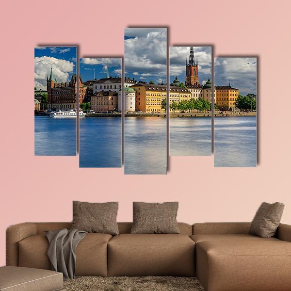 Tourist Ferry On Lake Malaren Canvas Wall Art-5 Pop-Gallery Wrap-47" x 32"-Tiaracle