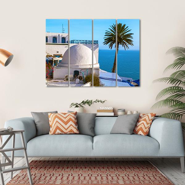 Touristic Town Near Tunis Canvas Wall Art-4 Horizontal-Gallery Wrap-34" x 24"-Tiaracle