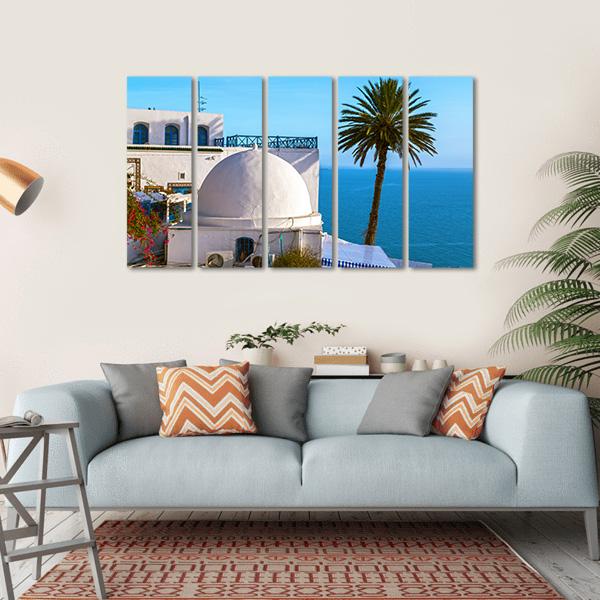 Touristic Town Near Tunis Canvas Wall Art-5 Horizontal-Gallery Wrap-22" x 12"-Tiaracle