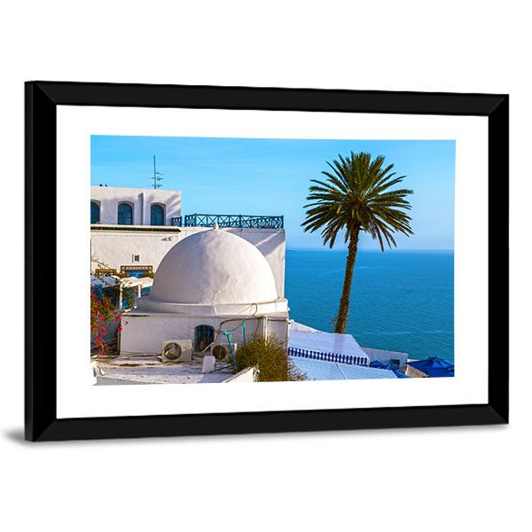 Touristic Town Near Tunis Canvas Wall Art-3 Horizontal-Gallery Wrap-25" x 16"-Tiaracle