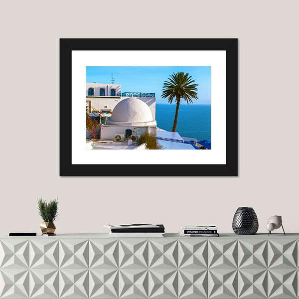 Touristic Town Near Tunis Canvas Wall Art-3 Horizontal-Gallery Wrap-25" x 16"-Tiaracle
