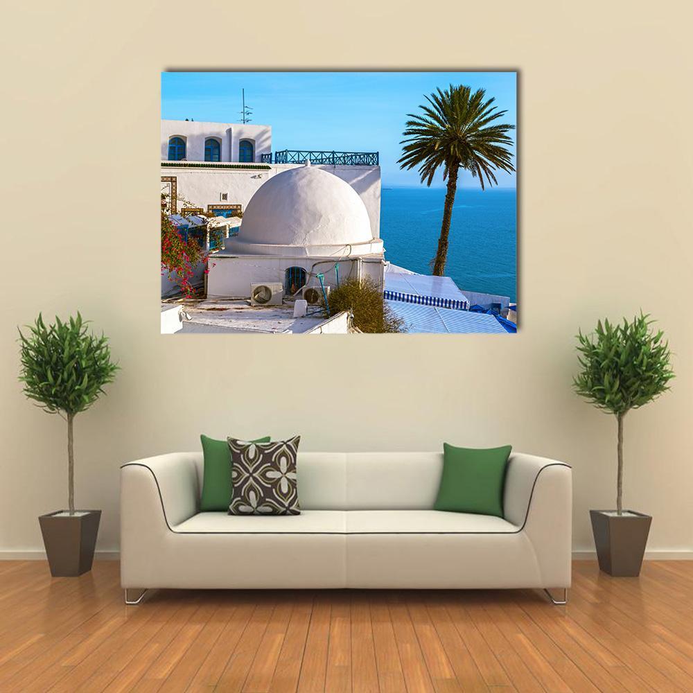 Touristic Town Near Tunis Canvas Wall Art-4 Pop-Gallery Wrap-50" x 32"-Tiaracle