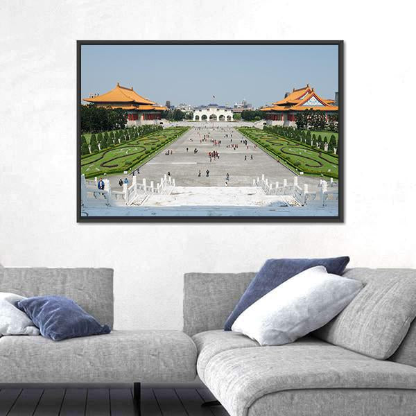 Tourists At The Liberty Square Canvas Wall Art-1 Piece-Floating Frame-24" x 16"-Tiaracle