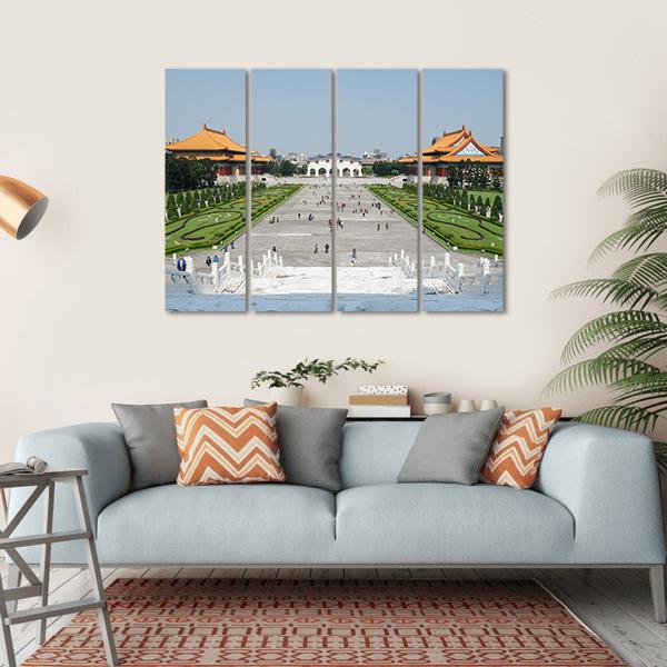 Tourists At The Liberty Square Canvas Wall Art-4 Horizontal-Gallery Wrap-34" x 24"-Tiaracle