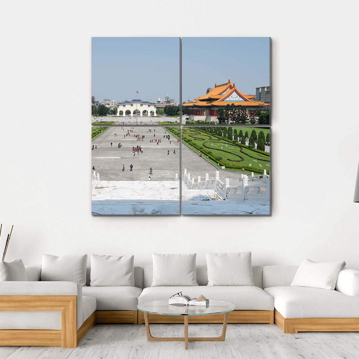 Tourists At The Liberty Square Canvas Wall Art-4 Square-Gallery Wrap-17" x 17"-Tiaracle