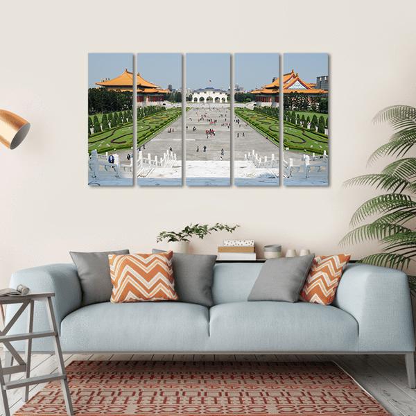 Tourists At The Liberty Square Canvas Wall Art-5 Horizontal-Gallery Wrap-22" x 12"-Tiaracle