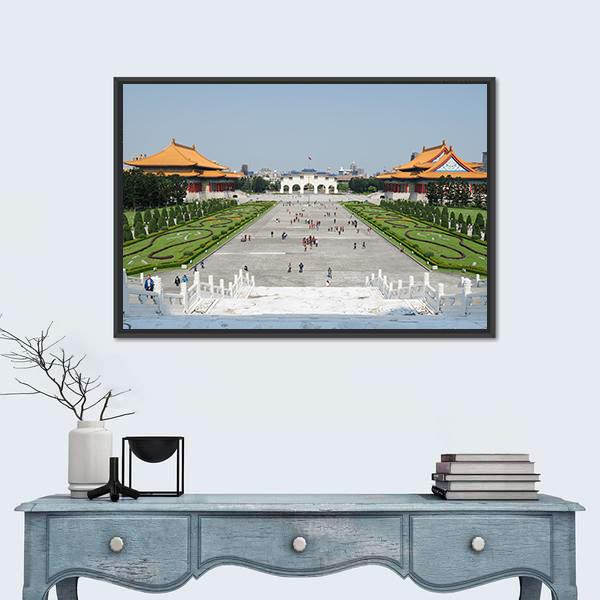 Tourists At The Liberty Square Canvas Wall Art-5 Horizontal-Gallery Wrap-22" x 12"-Tiaracle