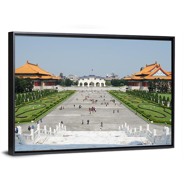 Tourists At The Liberty Square Canvas Wall Art-3 Horizontal-Gallery Wrap-25" x 16"-Tiaracle