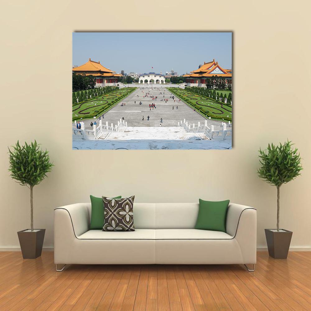 Tourists At The Liberty Square Canvas Wall Art-5 Star-Gallery Wrap-62" x 32"-Tiaracle