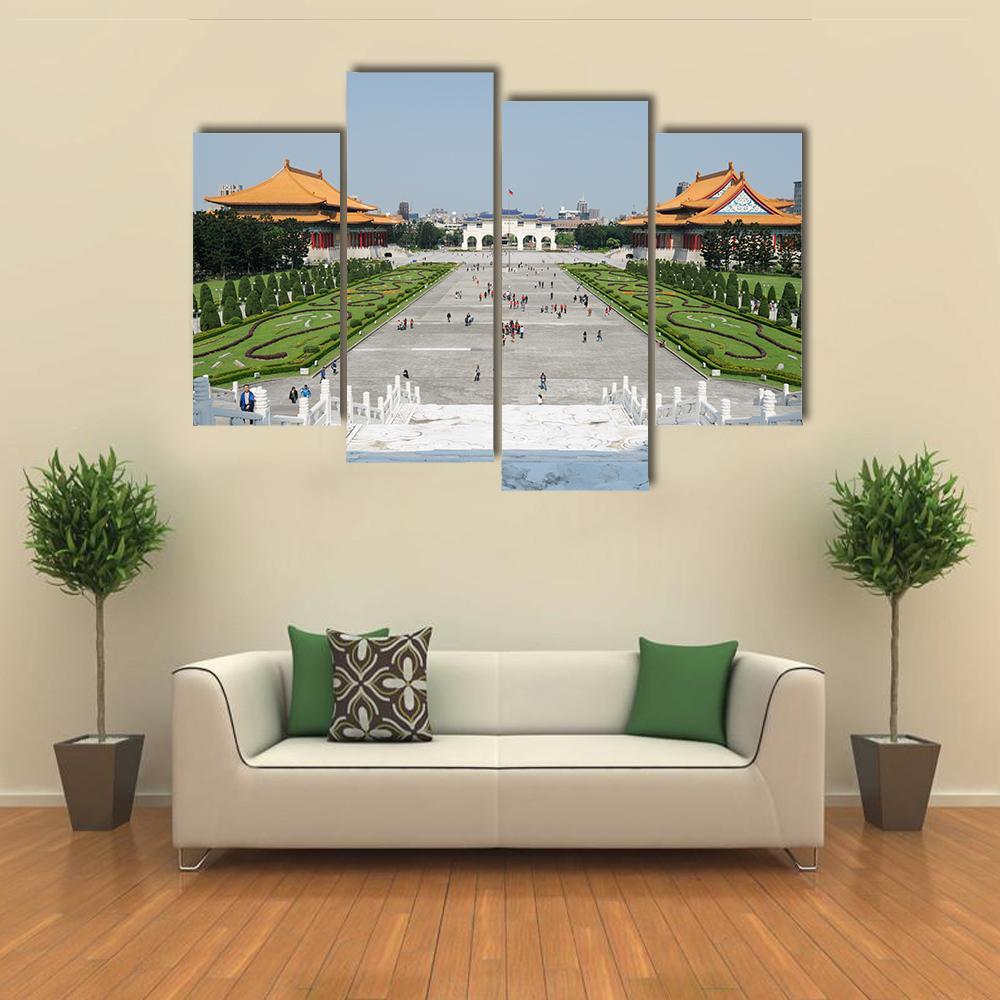 Tourists At The Liberty Square Canvas Wall Art-4 Pop-Gallery Wrap-50" x 32"-Tiaracle
