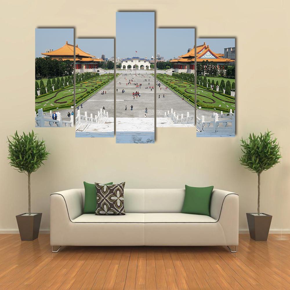 Tourists At The Liberty Square Canvas Wall Art-5 Pop-Gallery Wrap-47" x 32"-Tiaracle