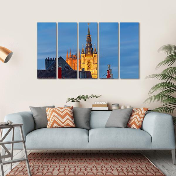 Tower Belfort In Belgium Canvas Wall Art-5 Horizontal-Gallery Wrap-22" x 12"-Tiaracle