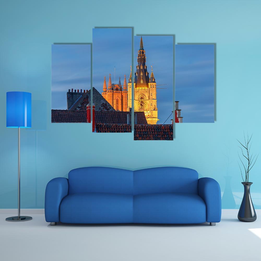 Tower Belfort In Belgium Canvas Wall Art-4 Pop-Gallery Wrap-50" x 32"-Tiaracle