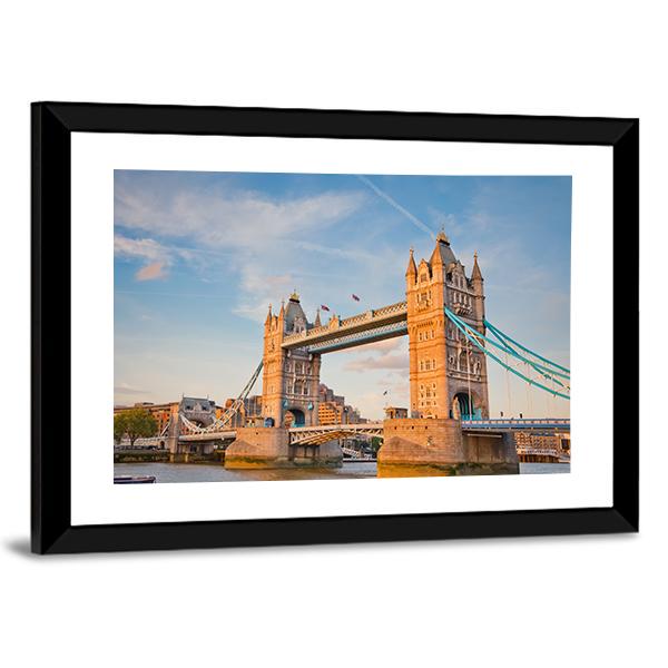 Tower Bridge In Day View Canvas Wall Art-3 Horizontal-Gallery Wrap-25" x 16"-Tiaracle