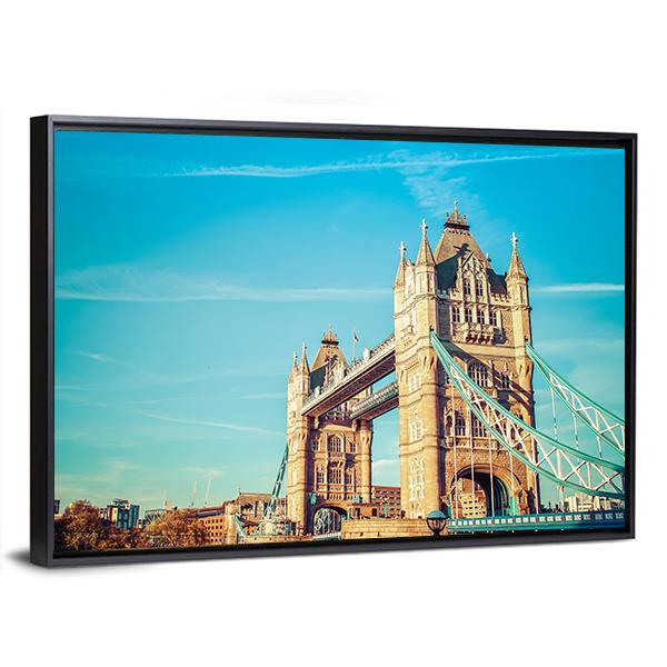 Tower Bridge In London Canvas Wall Art-5 Horizontal-Gallery Wrap-22" x 12"-Tiaracle