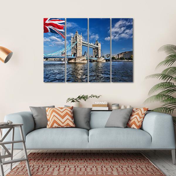 Tower Bridge Of London Canvas Wall Art-4 Horizontal-Gallery Wrap-34" x 24"-Tiaracle