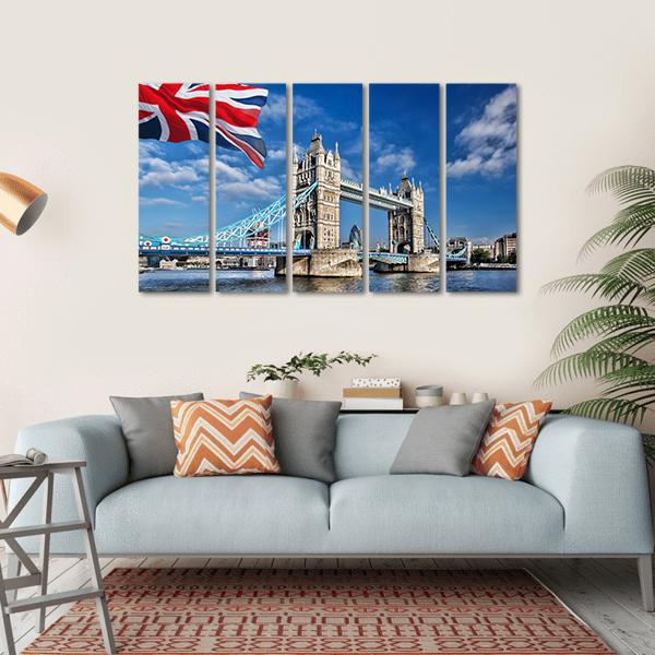 Tower Bridge Of London Canvas Wall Art-5 Horizontal-Gallery Wrap-22" x 12"-Tiaracle