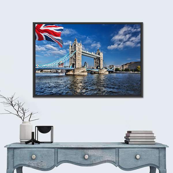 Tower Bridge Of London Canvas Wall Art-5 Horizontal-Gallery Wrap-22" x 12"-Tiaracle